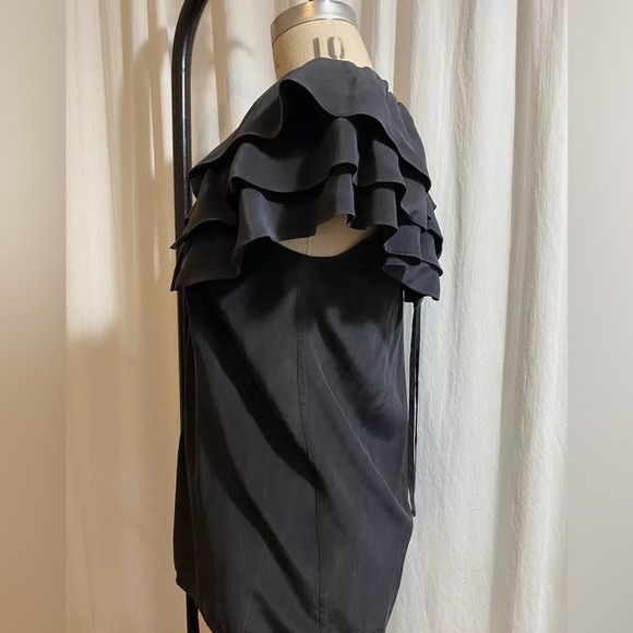 Club Monaco Tiered Ruffled Scoop Neck with Open Back String Tie Closure - Size S - Picture 8 of 8